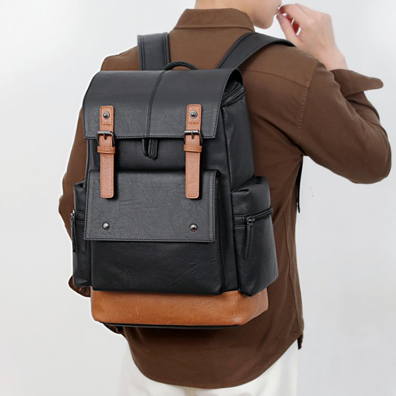 Leather Work Bag Mens - 뉴 빈티지 남성용 가죽 백팩 대용량