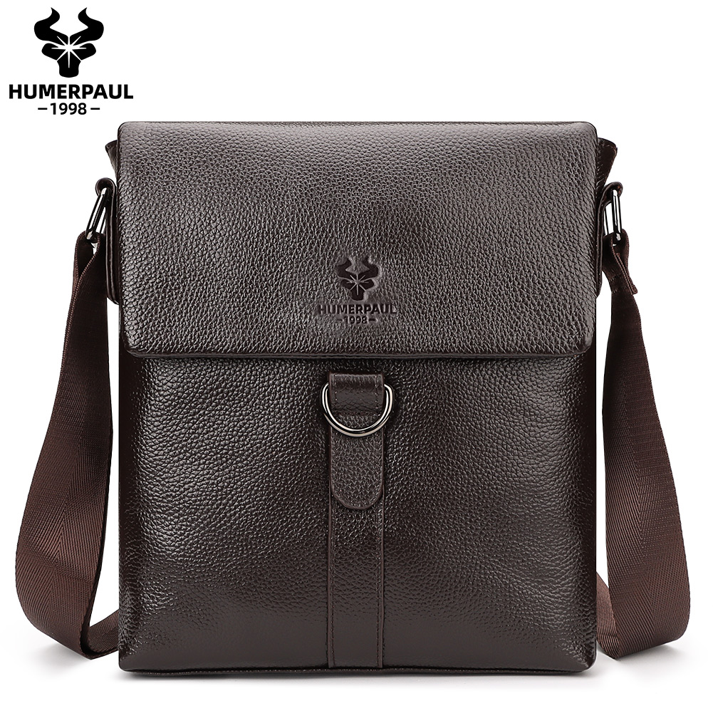 Leather Work Bag Mens - HUMERPAUL-새로운 패션 남성 가방, 정품 가죽