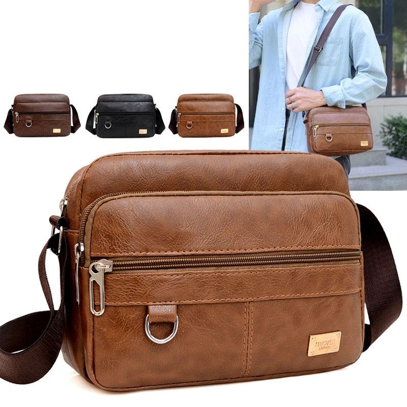가죽 남성 슬링백 메신저 숄더 크로스백 대용량 핸드백  - Leather Work Bag Mens 리뷰 및 가격