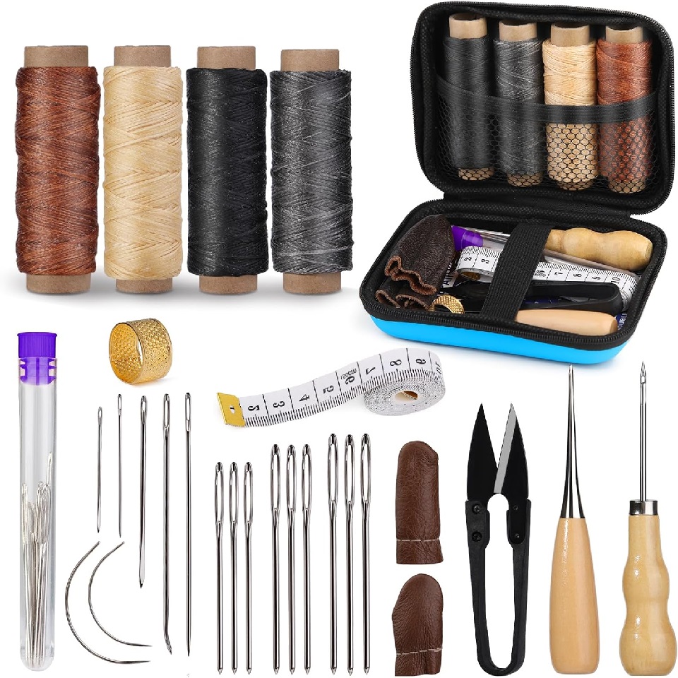 BUDDUR 가죽 재봉 도구 키트, 왁스 스레드 및 바 - Leatherwork Thread 리뷰 및 가격