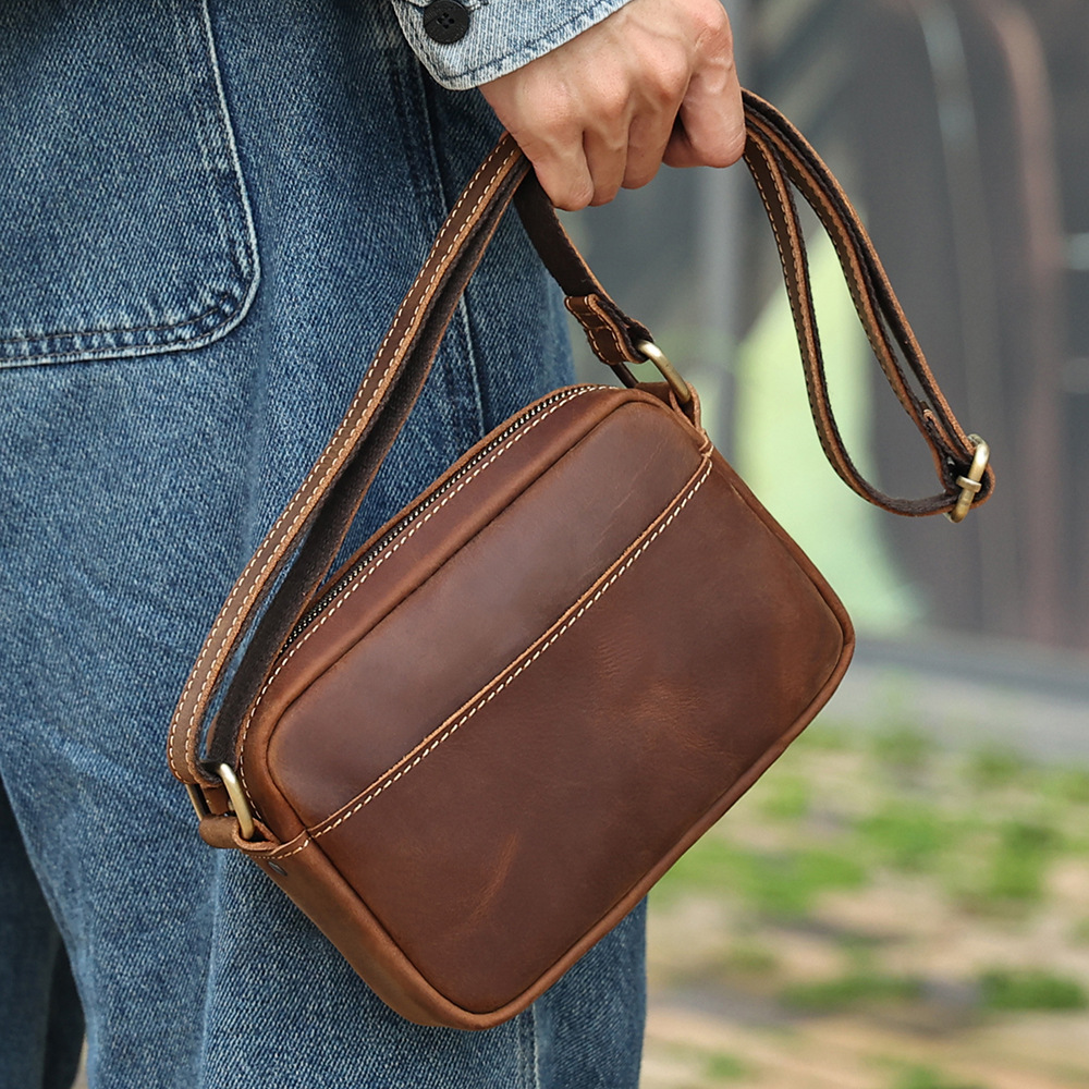 남성용 고급 천연 소가죽 메신저 백 빈티지 가죽 크로스 - Leather Work Bag Mens 리뷰 및 가격