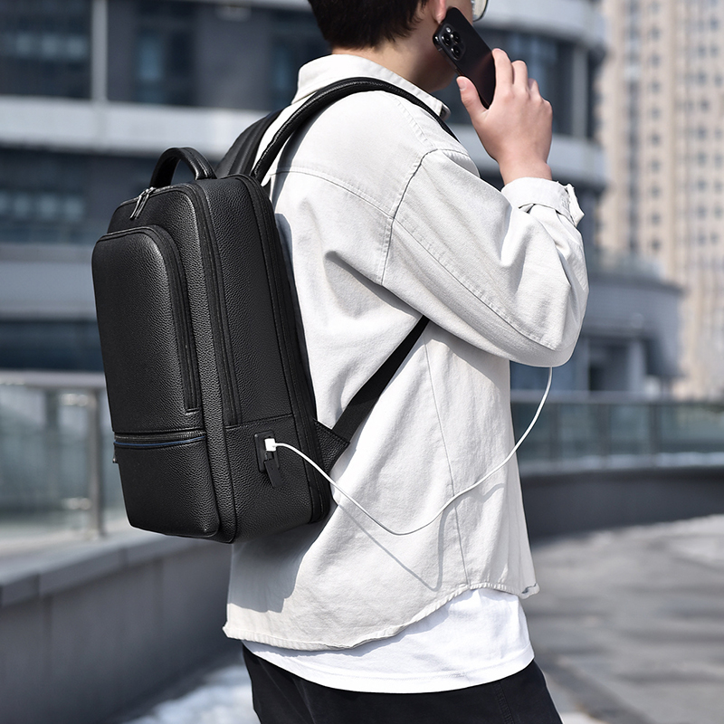 남성용 PU 가죽 배낭, USB 충전, 패션 이그제큐티 - Leather Work Bag Mens 리뷰 및 가격