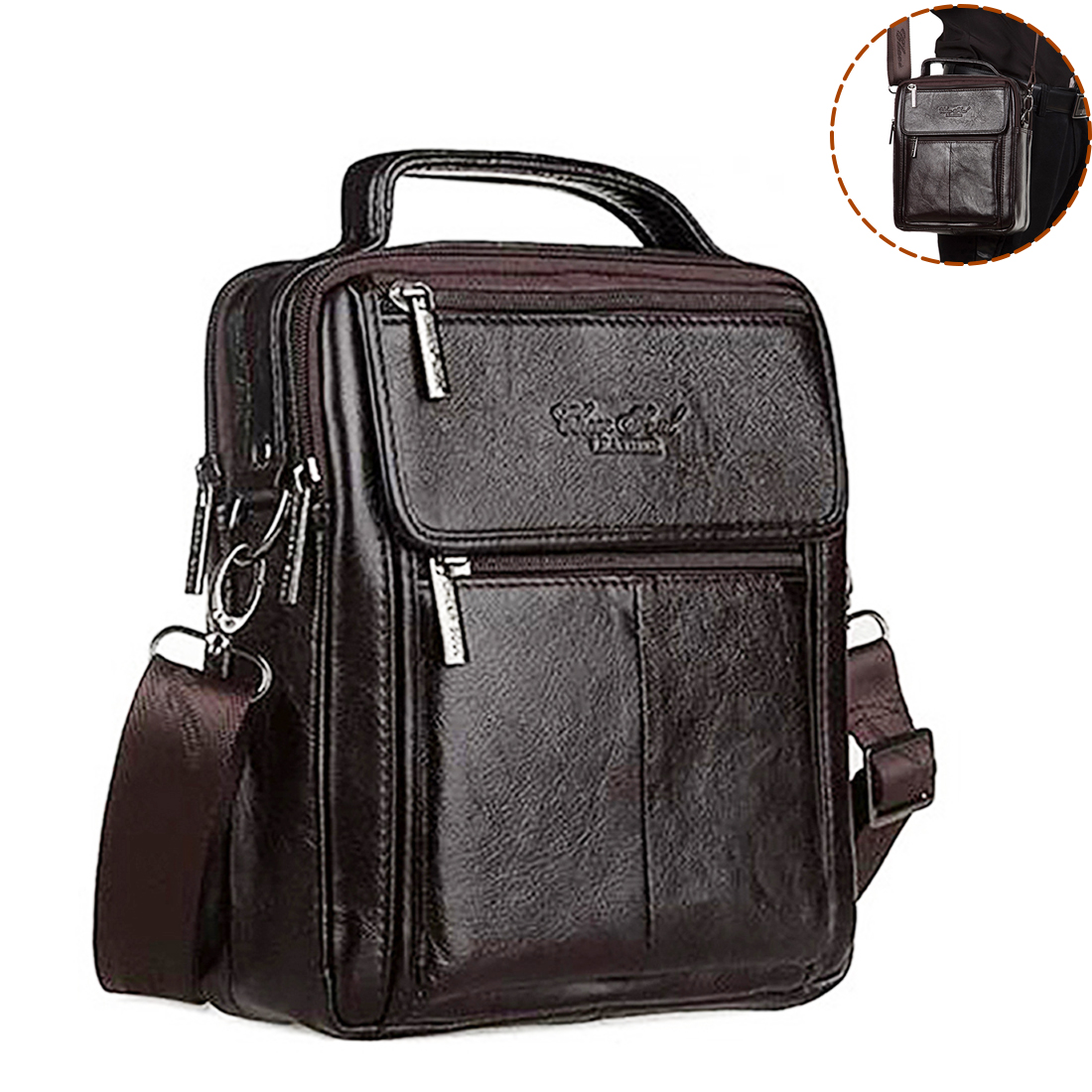남성용 크로스바디 메신저 숄더백, 정품 가죽 비즈니스  - Leather Work Bag Mens 리뷰 및 가격