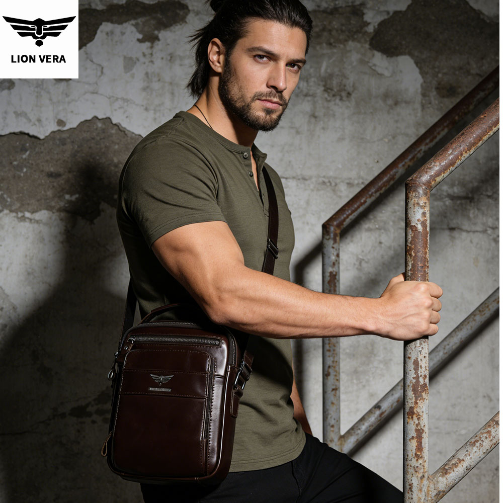 LION VERA 남성용 정품 가죽 숄더백 6.7인치  - Leatherwork Thread 리뷰 및 가격
