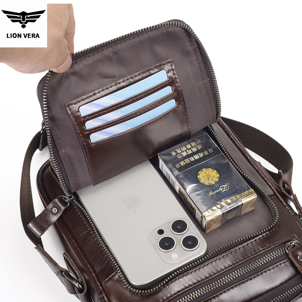 LION VERA 남성용 정품 가죽 숄더백 6.7인치  - Leatherwork Thread 리뷰 및 가격