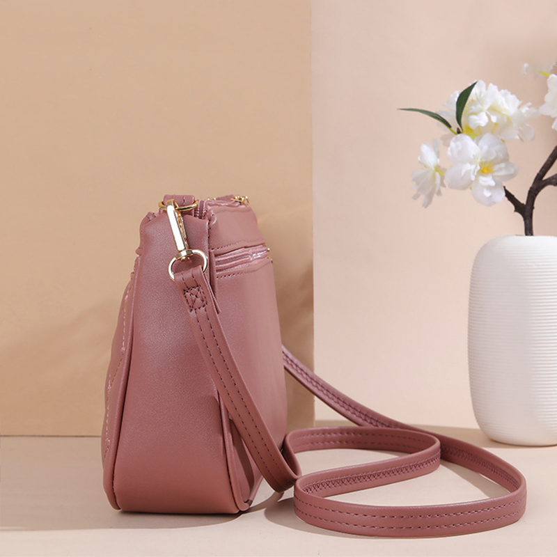 여성용 PU 가죽 크로스바디 백, 지퍼 숄더백, 대용량 - Leatherwork Thread 리뷰 및 가격