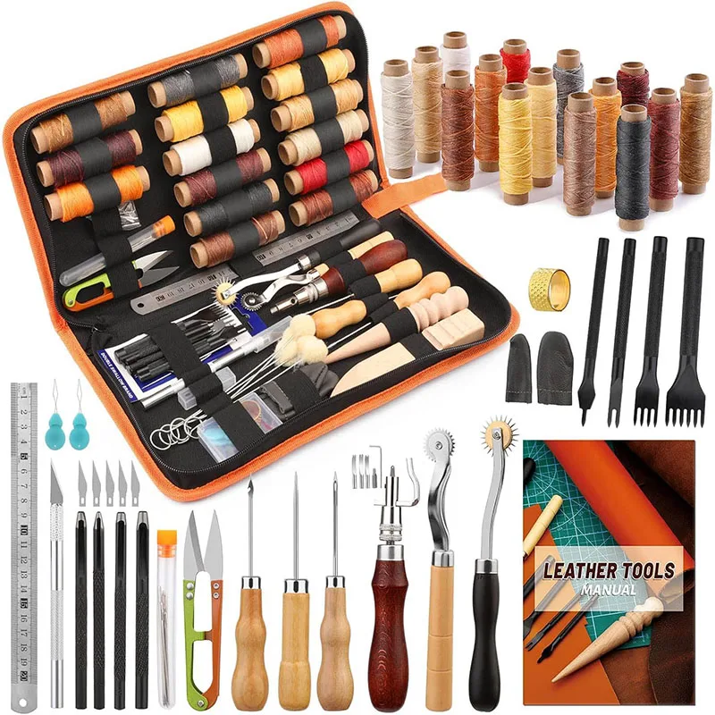 가죽 공예 도구 세트, 실용적인 가죽 공예 키트 (왁스 - Beginner Leatherwork Kit 리뷰 및 가격
