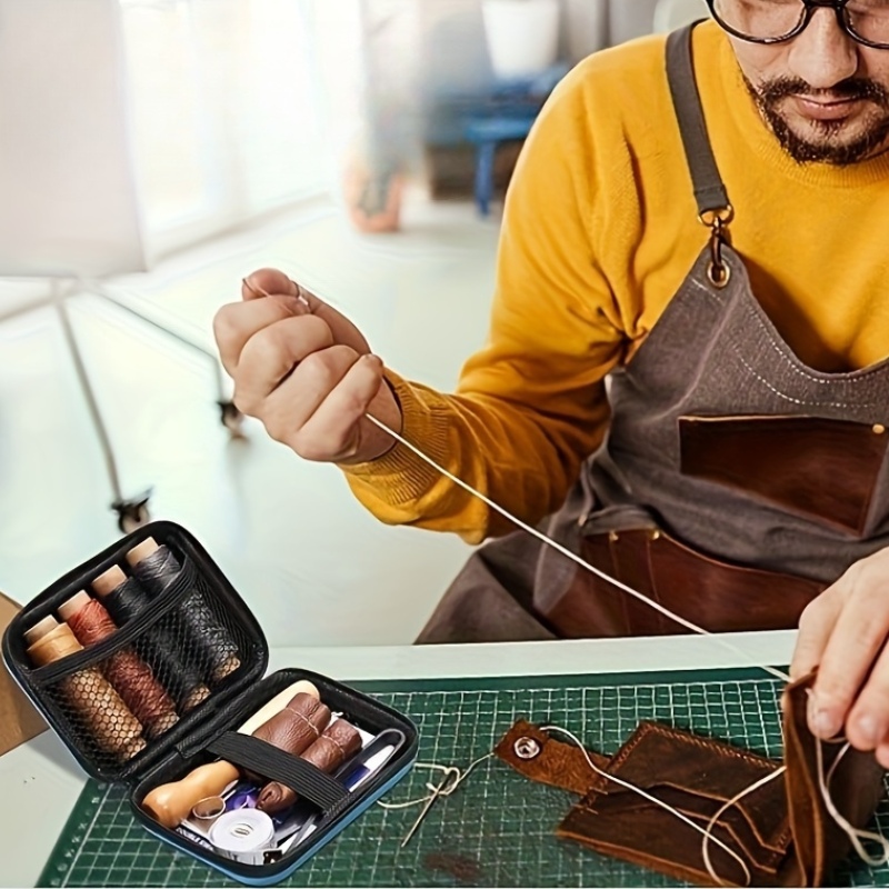 가죽 재봉 키트, 대형 바늘과 왁스 처리된 실이 포함된 - Leatherwork Thread 리뷰 및 가격
