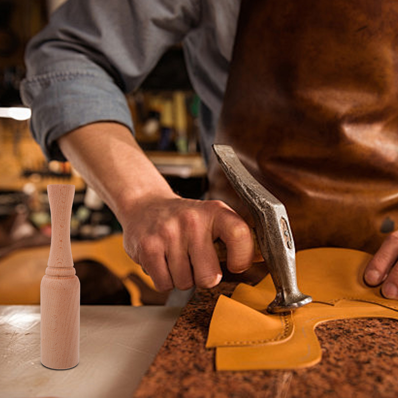 부드럽고 편안한 그립감의 너도밤나무 가죽 공예 망치 - - Leatherwork Hammer 리뷰 및 가격