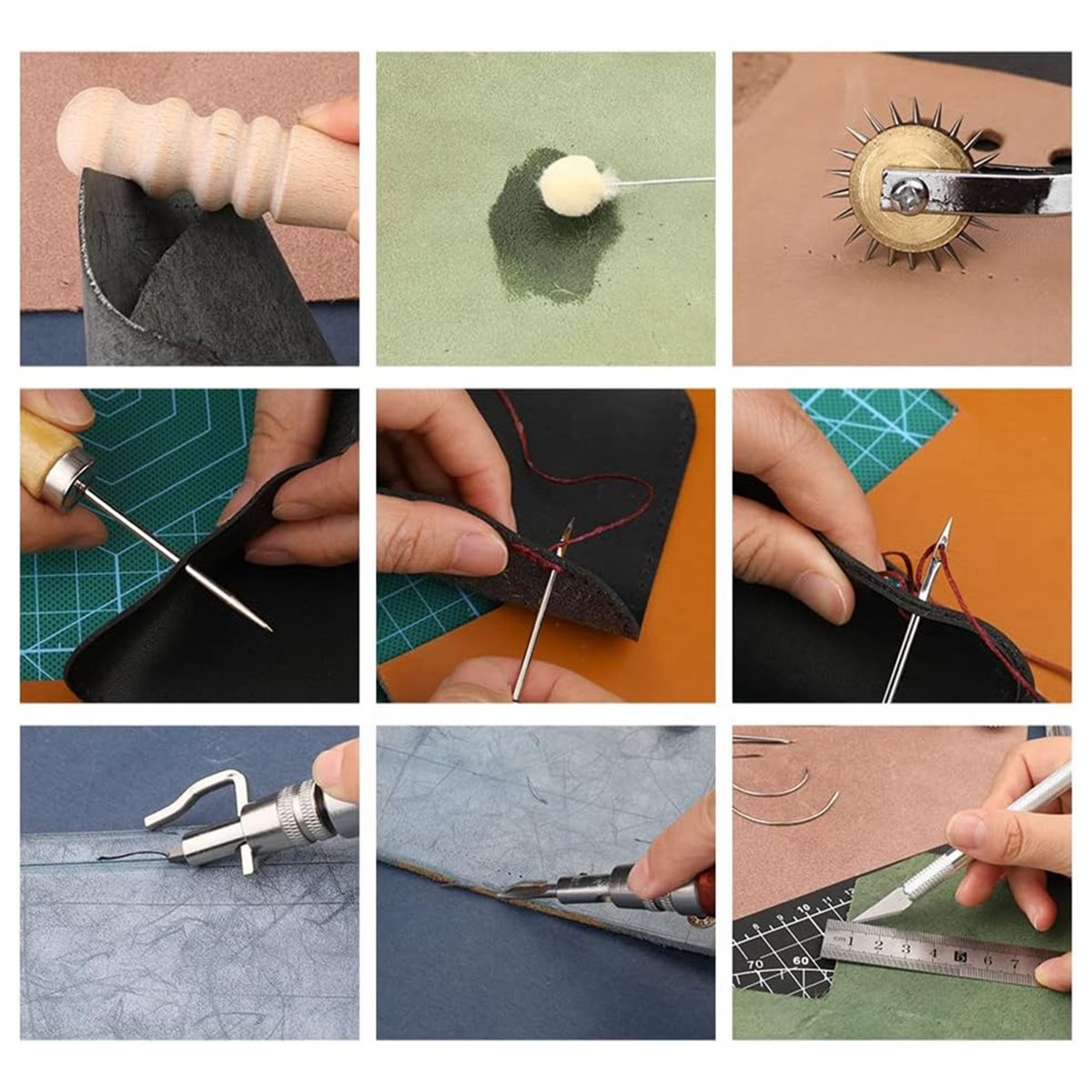 66종 가죽 공예 도구 세트 (왁스칠한 실, 그루버,  - Beginner Leatherwork Kit 리뷰 및 가격